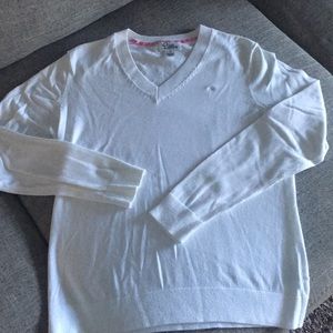 Lilly Pulitzer white v-neck cotton sweater